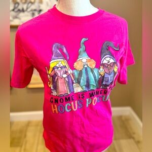 5 for $30 BOUTIQUE Gnome Is Where the Hocus Pocus Is Pink Tee